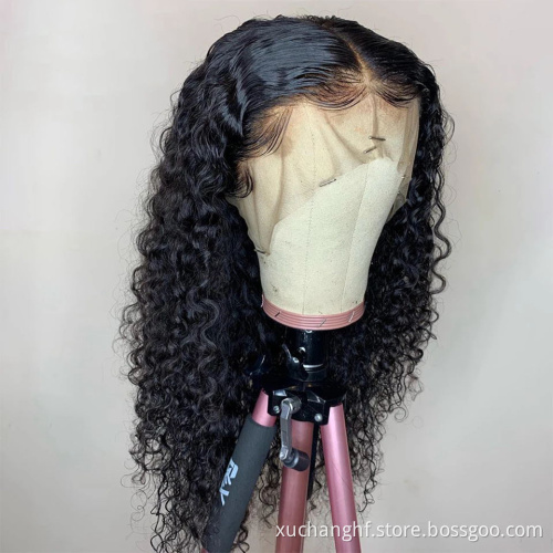 Wholesales price 13x4 water wave lace frontal wig transparent hd lace frontal wigs for black women